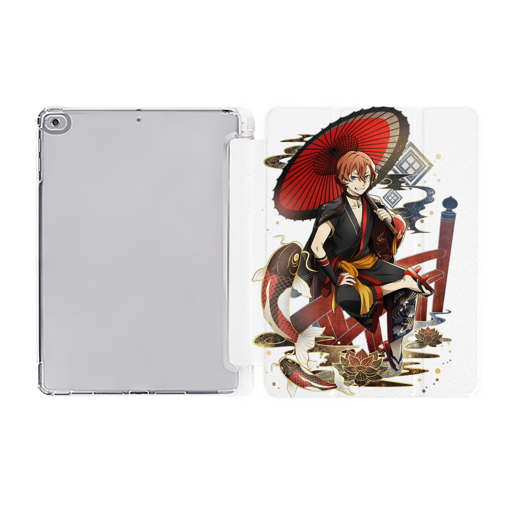 （画像用） 文豪ストレイドッグス Bungo Stray Dogs IPad ケース ペン収納付き 三つ折りスタンド PUレザー×シリコン 対応機種9.5/10.5/10.9インチ